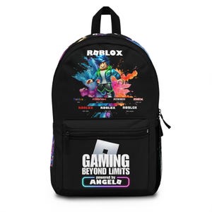 Mochila Roblox personalizada: resistente, repelente al agua, ideal para la escuela, la vida cotidiana, funcional y elegante, con tu nombre