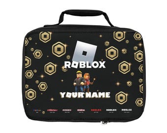 Personalized Roblox lunch bag with name, perfect accessory for Roblox fans, insulated, lunchbox, ideal for school, gift
