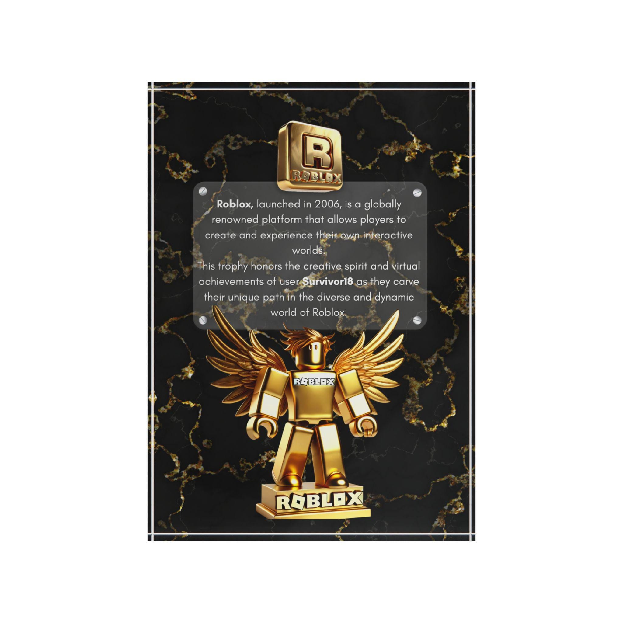 Roblox認定証トロフィー（名入れ可能）｜名前入りアクリルブロック