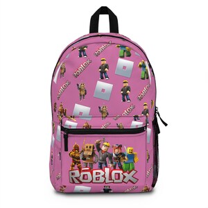 Sac à dos Roblox pour l'école en rose, élégant et robuste, parfait pour les fans, avec compartiment pour ordinateur portable, imperméable et confortable, cadeau pour filles