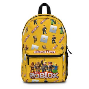 Sac à dos Roblox avec nom – Sac à dos d'école léger et imperméable pour enfants, avec compartiment pour ordinateur portable et personnalisation, cadeau pour les fans de Roblox