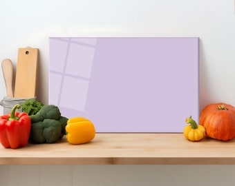 Lilac Color Glass Cutting Board, Silicone Feet, Presentation Cutting Chopping Board, Tempered and Grinded