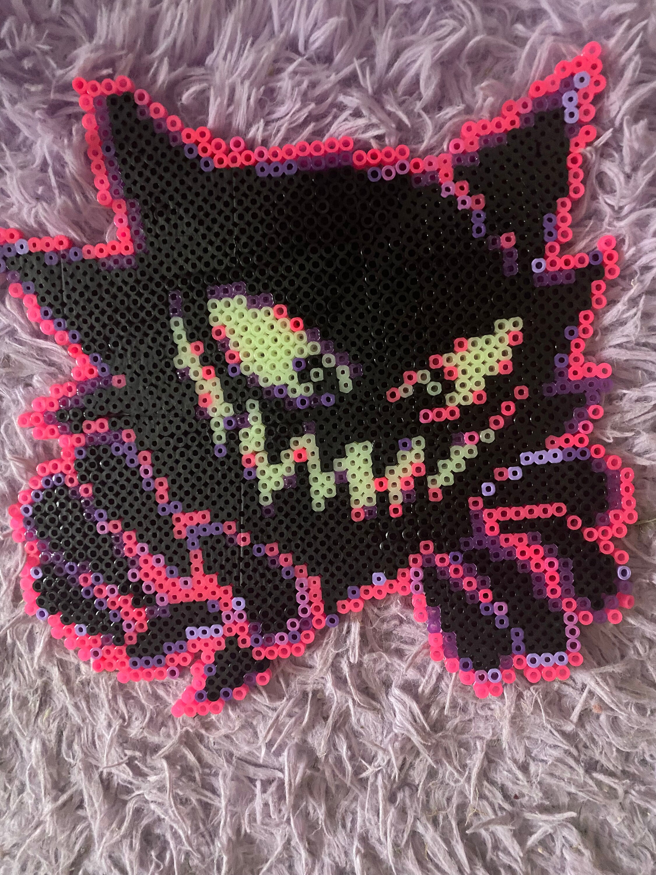 Mega Shiny Gengar Kandi Perler Pokemon Wall Art Pikachu Ghost Halloween Go