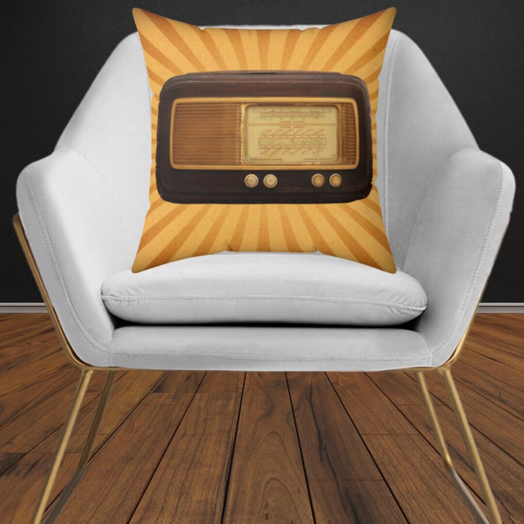 Retro Style Pillow Square Throw Pillow Old Time Radio Etsy