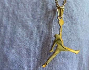Top Selling Real 18K Gold Plated Gift Air Jordan Necklace Jumpman Necklace  Michael Jordan Necklace Slam Dunk |NBA |Jewellery Swoosh Jordan