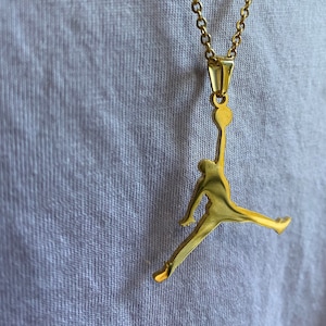 Top Selling Real 18K Gold Plated Gift Air Jordan Necklace Jumpman Necklace  Michael Jordan Necklace Slam Dunk |NBA |Jewellery Swoosh Jordan