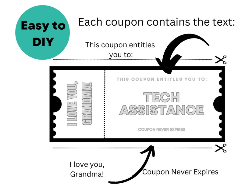 Grandma All Occasion Printable Coupon Book | Gift Vouchers for Mother ...