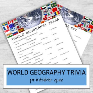 World Geography Printable Quiz | Landmarks Trivia Game | Educational Classroom Activity | Fun for All Ages