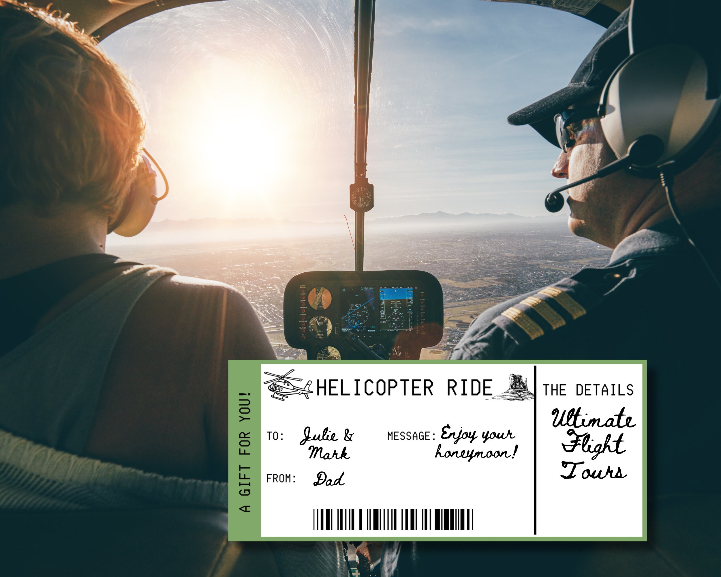 Helicopter Ride Flyer Helicopter Ride Gift Voucher: Printable Golden Ticket (PDF) - Etsy