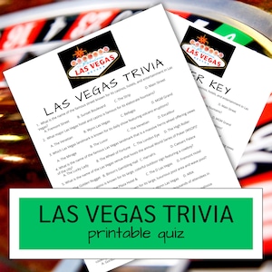 Cuestionario imprimible sobre Las Vegas / Juego de trivia sobre Sin City / Datos curiosos sobre ciudades de EE. UU. Actividad familiar / Las Vegas, Nevada / Actividades en The Strip