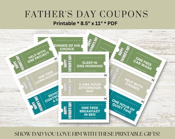 Fathers Day Printable Coupons | Gift for Dad | Fathers Day Gift Ideas | Dad Gift from Kids | Easy Fathers Day | Last Minute Father Gift