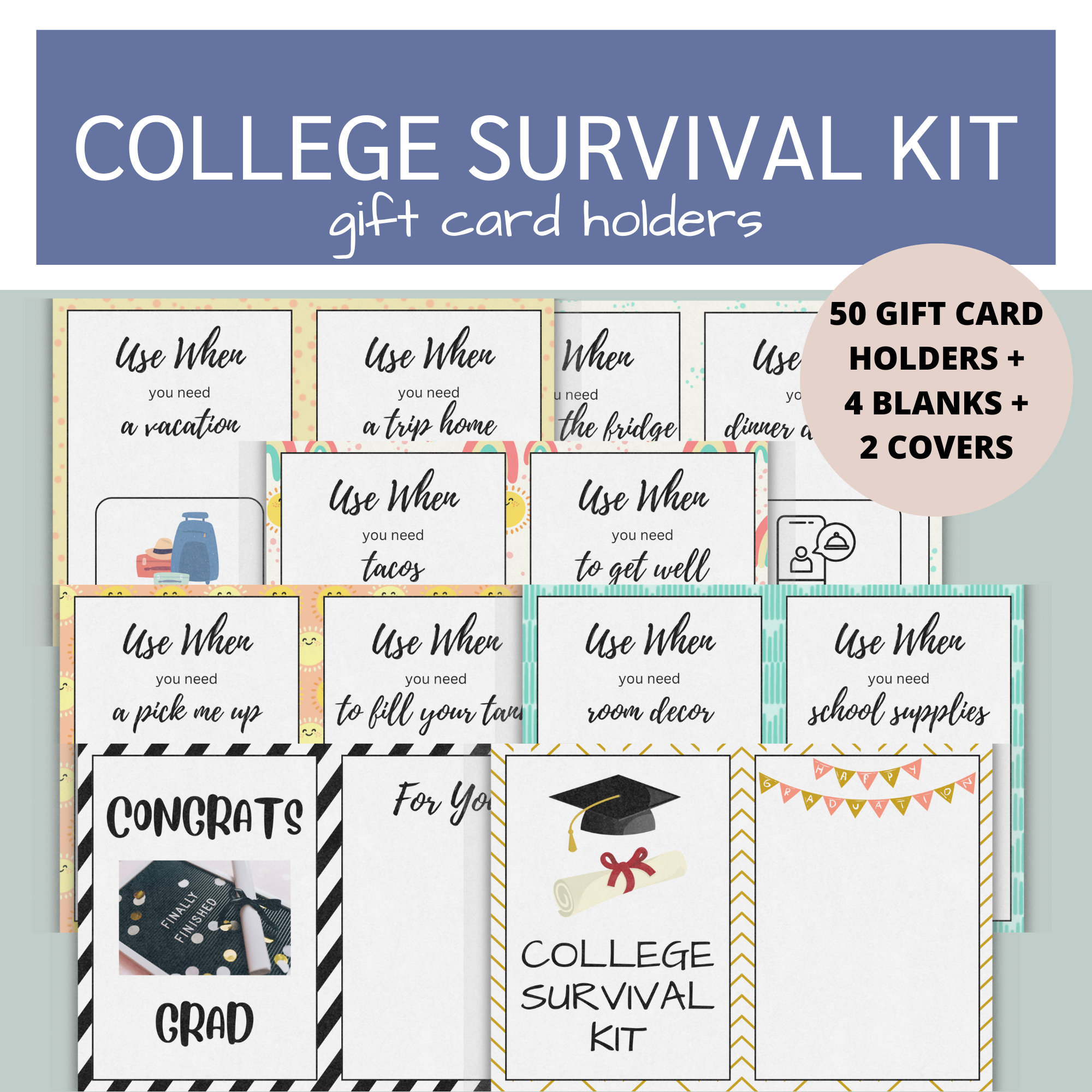 Graduation Gift Card Book | College Survival Kit | University Care