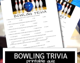 Bowling Trivia Game: Family Fun Quiz (Printable PDF)