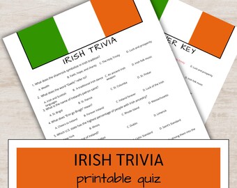 Juego de trivia irlandés: Cuestionario del Día de San Patricio (PDF imprimible)