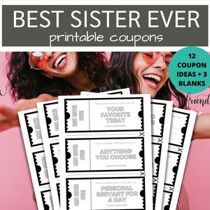 Sister Gutscheinbuch | Beste Schwester überhaupt Geburtstagsgutschein | Geschenk für Schwester | Geschenke für Sibling | Last Minute Schwester Geschenkideen