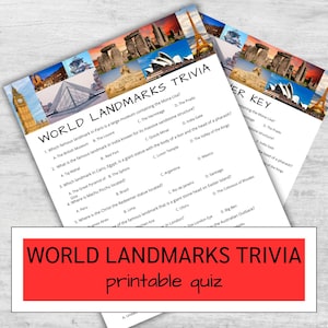 World Wahrzeichen Quiz | Geographie Quiz Spiel | Aktivitäten für das Kinder- und Kinderspielzeug | Spaß für alle Altersgruppen