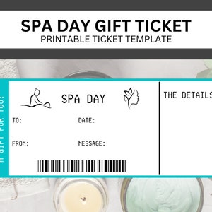 Spa-dagcadeaubon voor haar | Massage gezichtscadeau | Spa-ticket Valentijnsdag | Afdrukbare coupon voor Moederdag | Jubileumcadeau vrouw