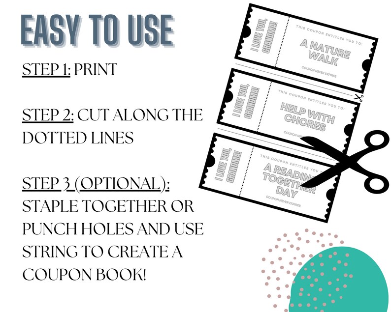 Grandma All Occasion Printable Coupon Book | Gift Vouchers for Mother ...