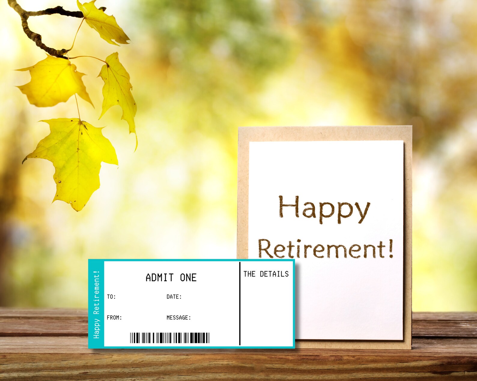 Happy Retirement Gift Certificate | Office Party Retirement Voucher | Admit One Printable Coupon ...