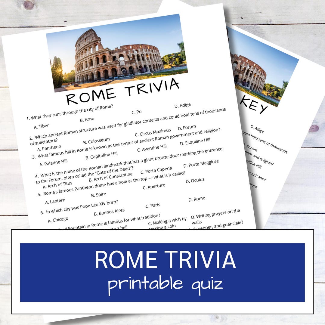 Rome Trivia Quiz: Printable Italy Party Game (PDF Download) - Etsy