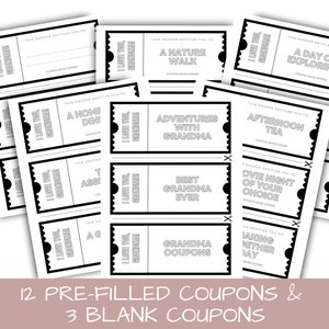 Grandma All Occasion Printable Coupon Book | Gift Vouchers for Mother ...