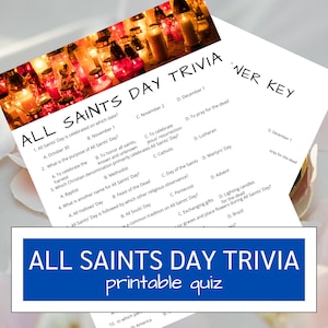 All Saints Day Quiz | Printable Bible Trivia Game | Sunday School Games ...