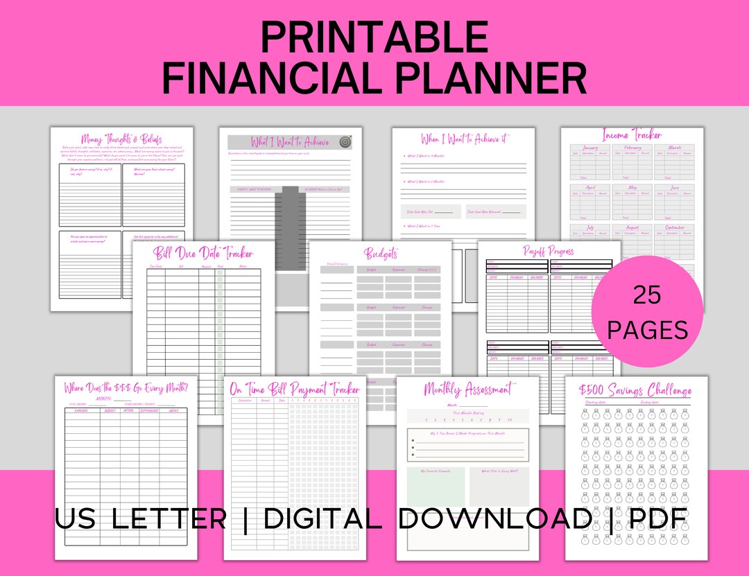 Financial Printable Guide.pdf Printable Financial Planner: Budget, Savings, & Mindset (PDF) - Etsy
