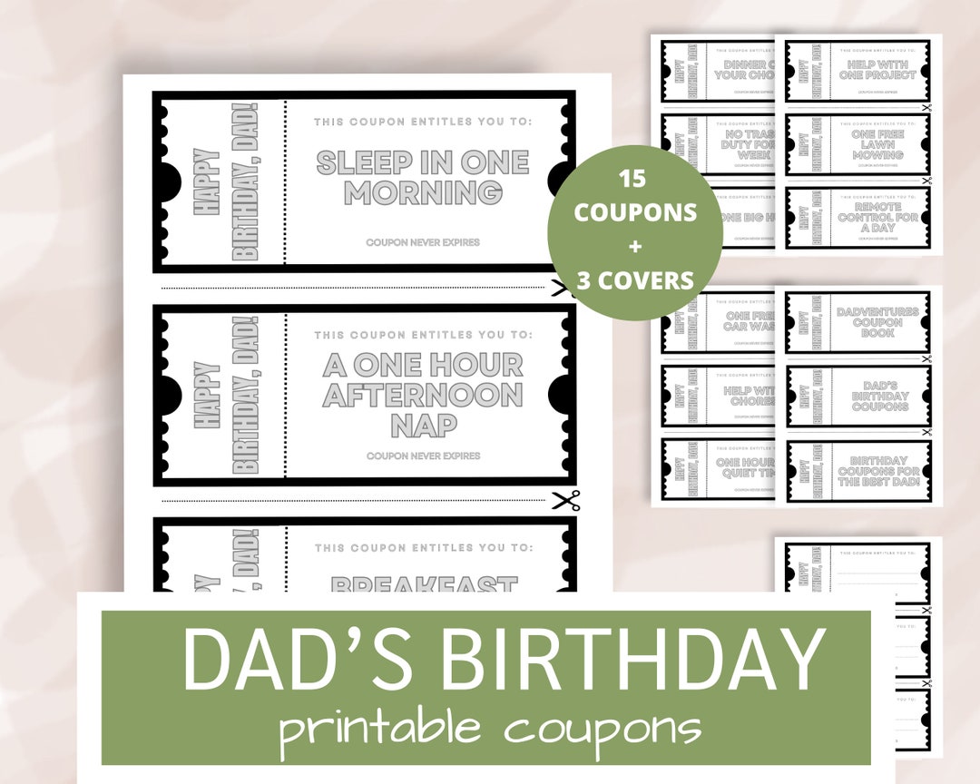 Dad Coupon Book | Dads Birthday Coupon Book | Best Gift Vouchers for ...