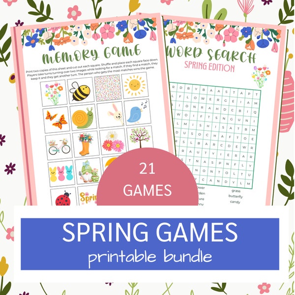 Spring Game Bundle | Easter Family Party Games | Classroom Activity Play Pack | Digital Brain Break Activities for Kids Adults Teens Seniors