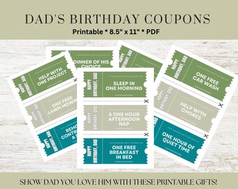 Printable Dad Coupon Book: 15 Gift Vouchers from Kids (PDF Download)