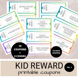 Kid Reward Gutscheinbuch | Belohnungssystem für gutes Benehmen | Child Positive Reinforcement Belohnungsgutschein | Bunte Coupons für die Erledigung der Hausarbeit