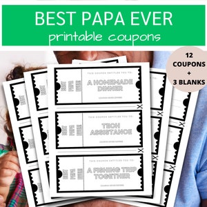 Libro coupon per papà / Regali per papà / Il miglior papà di sempre / Regali per il nonno dai nipoti / Regali per il nonno last minute stampabili