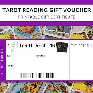 Buono regalo stampabile per la lettura dei tarocchi / Buono regalo per la lettura psichica / Regalo per l'esperienza di consulenza spirituale / Lettore di chiromanzia per l'indovino
