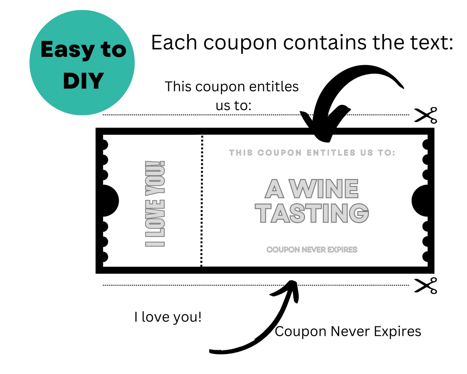 Date Night Coupons for Couples | Printable Monochrome Romantic Love ...