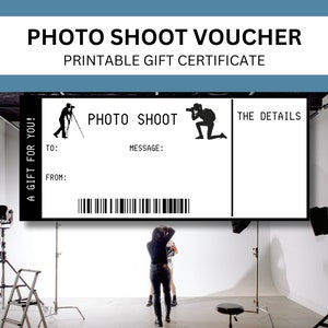 Vale de regalo imprimible para sesión de fotos / Certificado de regalo para sesión de fotografía / Fotógrafo para graduación, compromiso, boda o embarazo