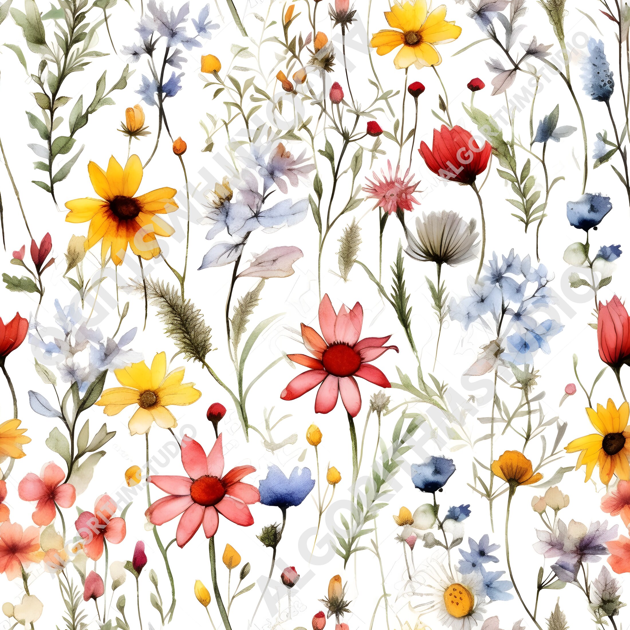 Watercolor Flower Digital Paper Patterns Floral Sublimation - Etsy