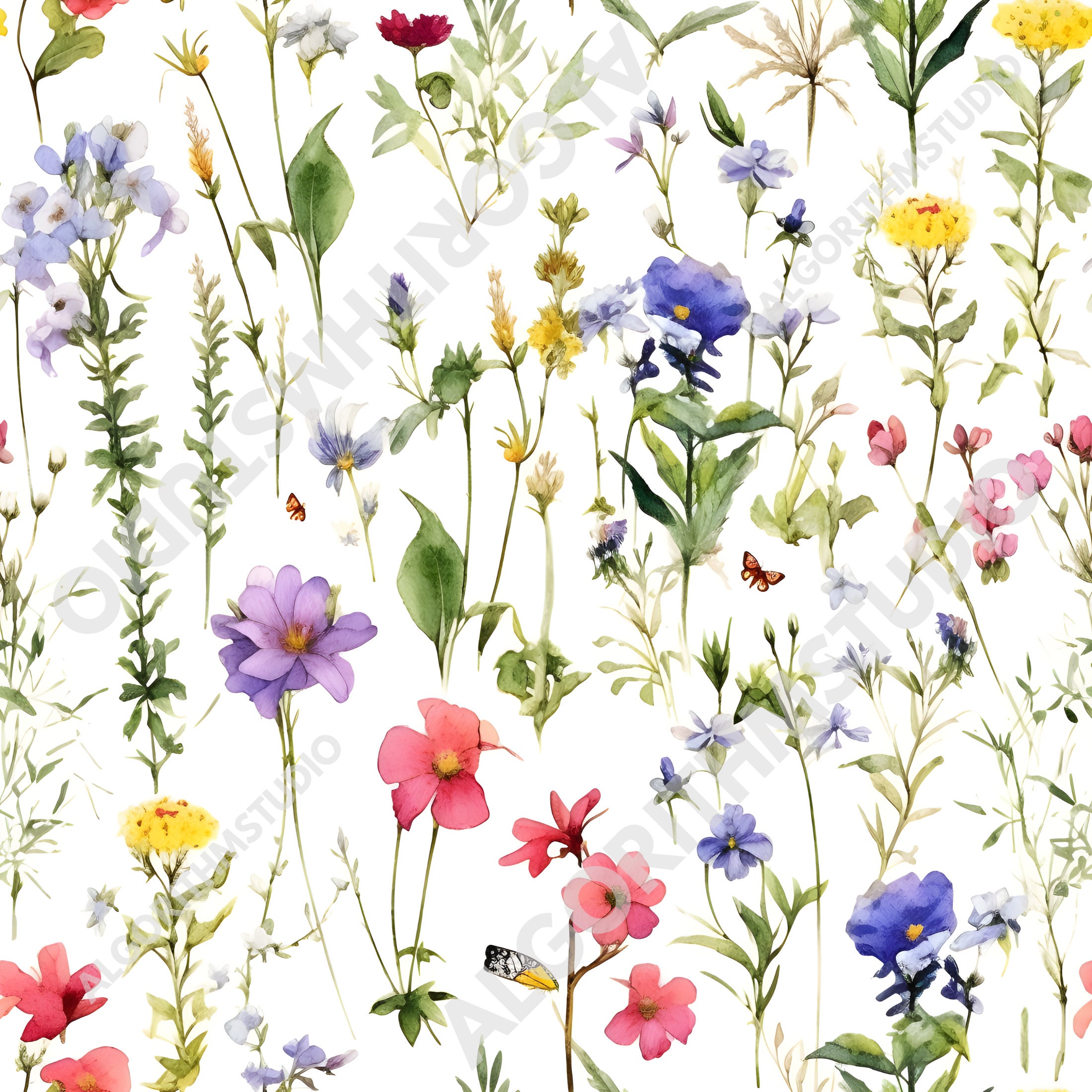 Watercolor Flower Digital Paper Patterns Floral Sublimation - Etsy