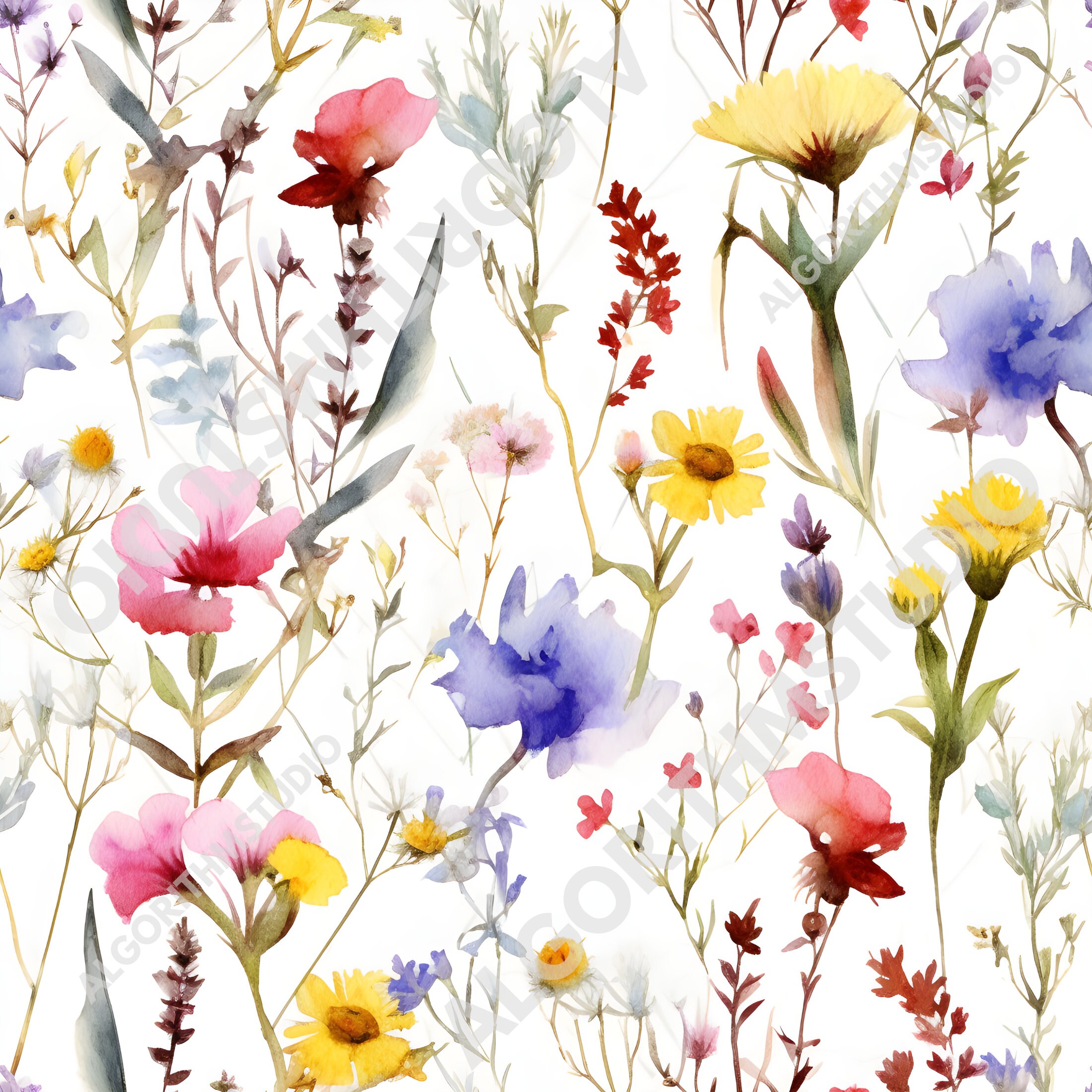 Watercolor Flower Digital Paper Patterns Floral Sublimation - Etsy