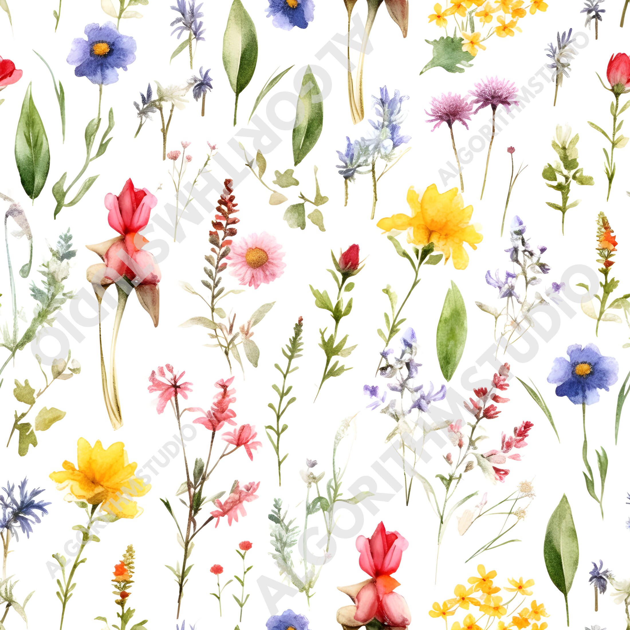Watercolor Flower Digital Paper Patterns Floral Sublimation - Etsy