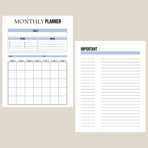 Printable &amp; Editable Monthly Planner - Etsy