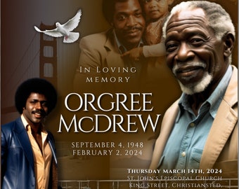 Memorial Announcement Flyer: Rest In Peace Funeral Invitation Template (Canva)
