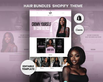 Pink Hair Shopify Theme: Editable Banners, Website Design