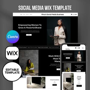 Social Media Wix Website Design, Website Template, Agency website, Wix Website Design, Wix Online Store, Wix Shop, Canva wix layout