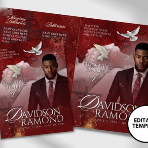 Elegant Funeral Program Template: Celebration of Life Keepsake (Digital Download)