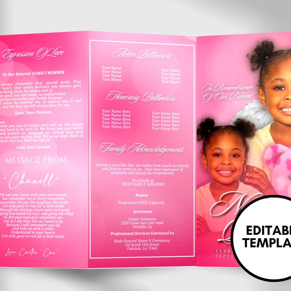 Obituary Template Etsy