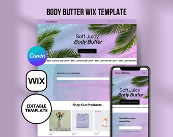 Body Butter Wix Website Template: Bearbeitbare Canva Banner (Digitaler Download)