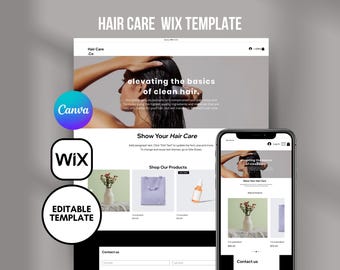 Haarprodukte mit Website-Vorlage: Bearbeitbare Canva-Banner