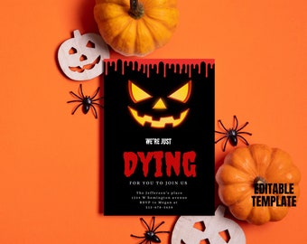 Editable Halloween Invitation, Halloween Party Invitation, Halloween Birthday Invitation, Halloween Invitation