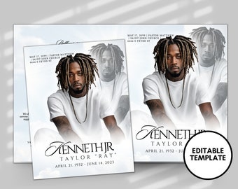 Memorial Program Template: 8-Page Funeral Booklet (Digital Download)
