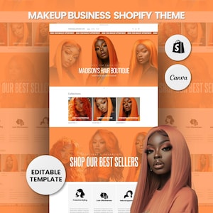 Wig Business Shopify Theme Template, Hairstylist Theme, Website for Hairstylists Shopify Website Design, Shopify Banners